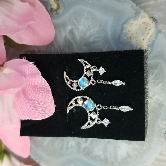 Moon earrings with rhinestones - Picture 5 of 5